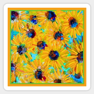 Sensational Golden Sunflowers Sticker